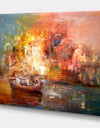 Boats on the island Harbor painting - Nautical Painting Print on Wrapped Canvas