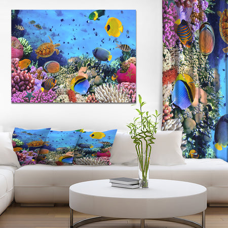 Coral Reef Coral Colony - Sea & Shore Nautical Photographic on wrapped Canvas
