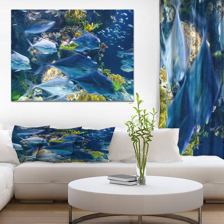 Coral reef Blur in Motion - Sea & Shore Nautical Photographic on wrapped Canvas