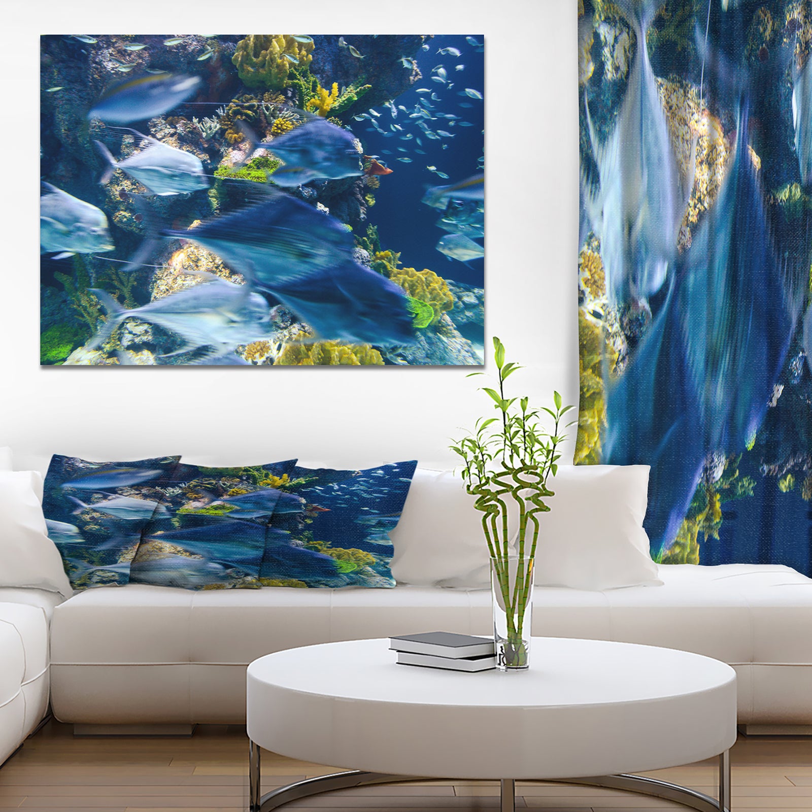 Coral reef Blur in Motion - Sea & Shore Nautical Photographic on wrapped Canvas