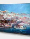 Venice Italy Boats on the island harbor - Nautical Painting Print on Wrapped Canvas