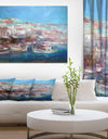 Venice Italy Boats on the island harbor - Nautical Painting Print on Wrapped Canvas