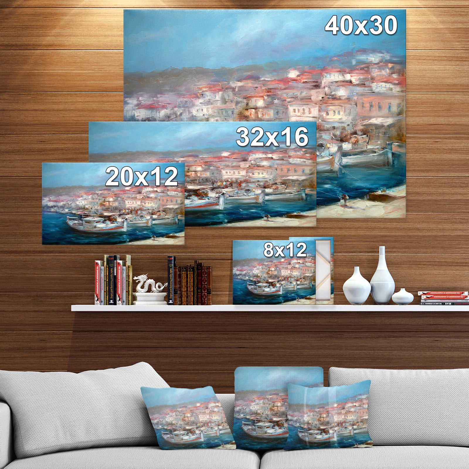 Port in The City of Venice Italy - Nautical Painting Print on Wrapped Canvas