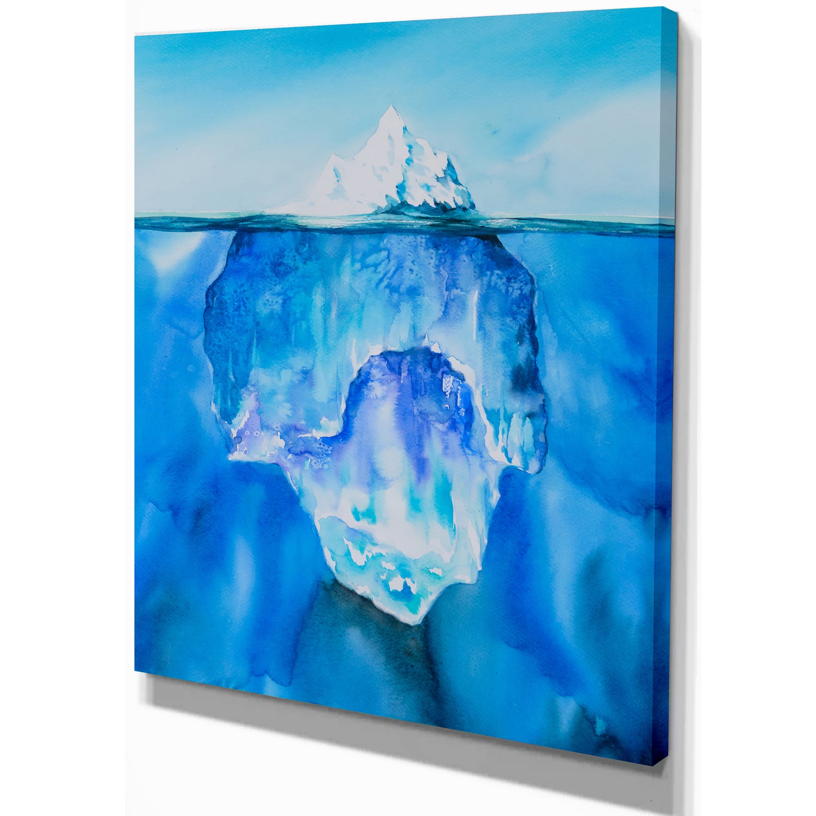 Glacier in the ocean - Sea & Shore Nautical Photographic on wrapped Canvas