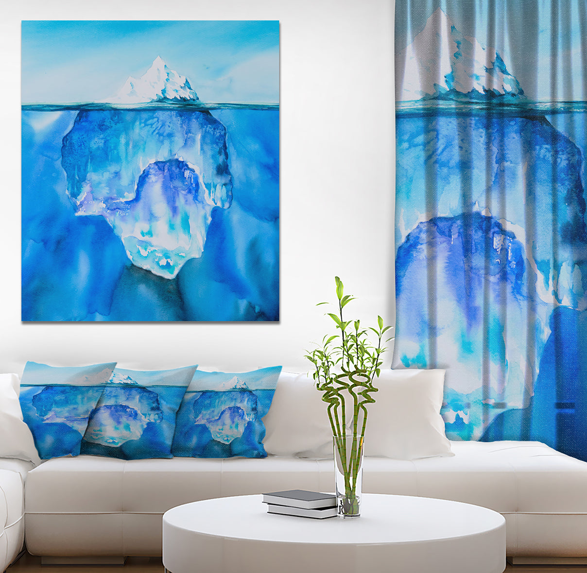 Glacier in the ocean - Sea & Shore Nautical Photographic on wrapped Canvas