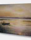 Boat on the Lake in Twilight - Nautical Painting Print on Wrapped Canvas