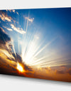 Colorful sunset with Sun Rays - landscape Photography on wrapped canvas