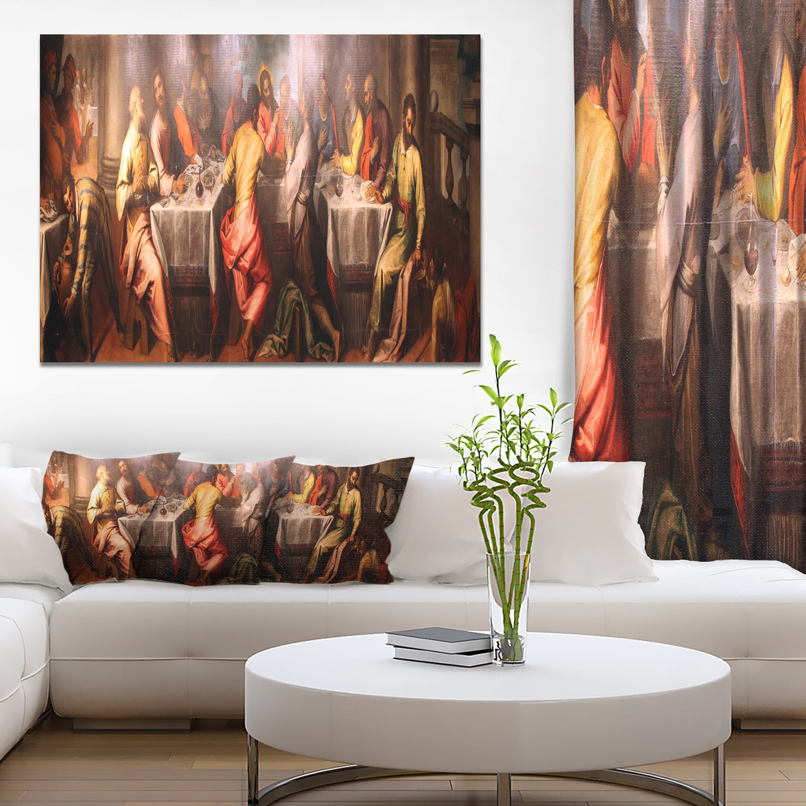 Leonardo De Vinci Classic Last Supper - People Contemporary on wrapped canvas