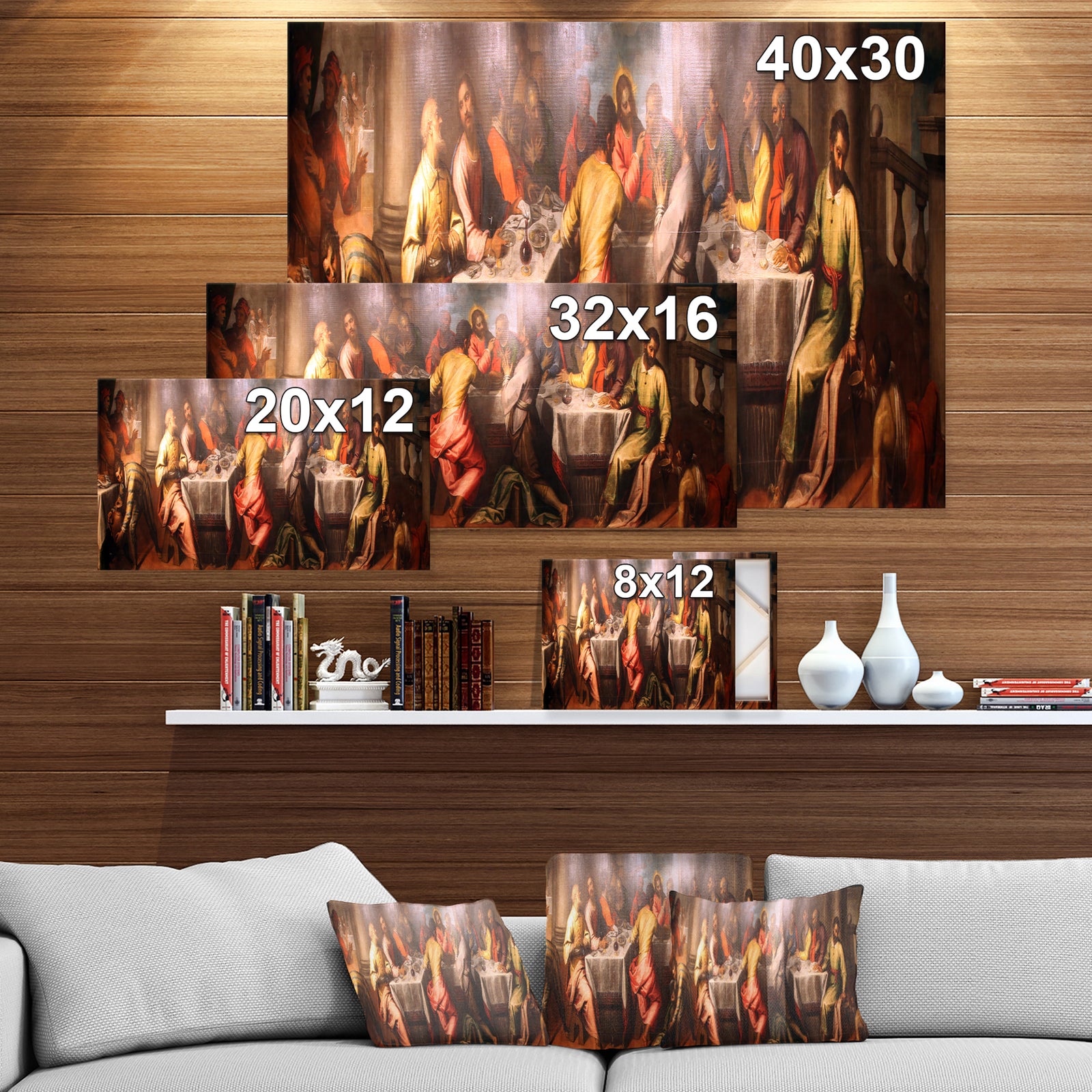 Leonardo De Vinci Classic Last Supper - People Contemporary on wrapped canvas