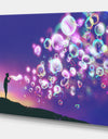 Man blowing Soap Bubbles - People Contemporary on wrapped canvas