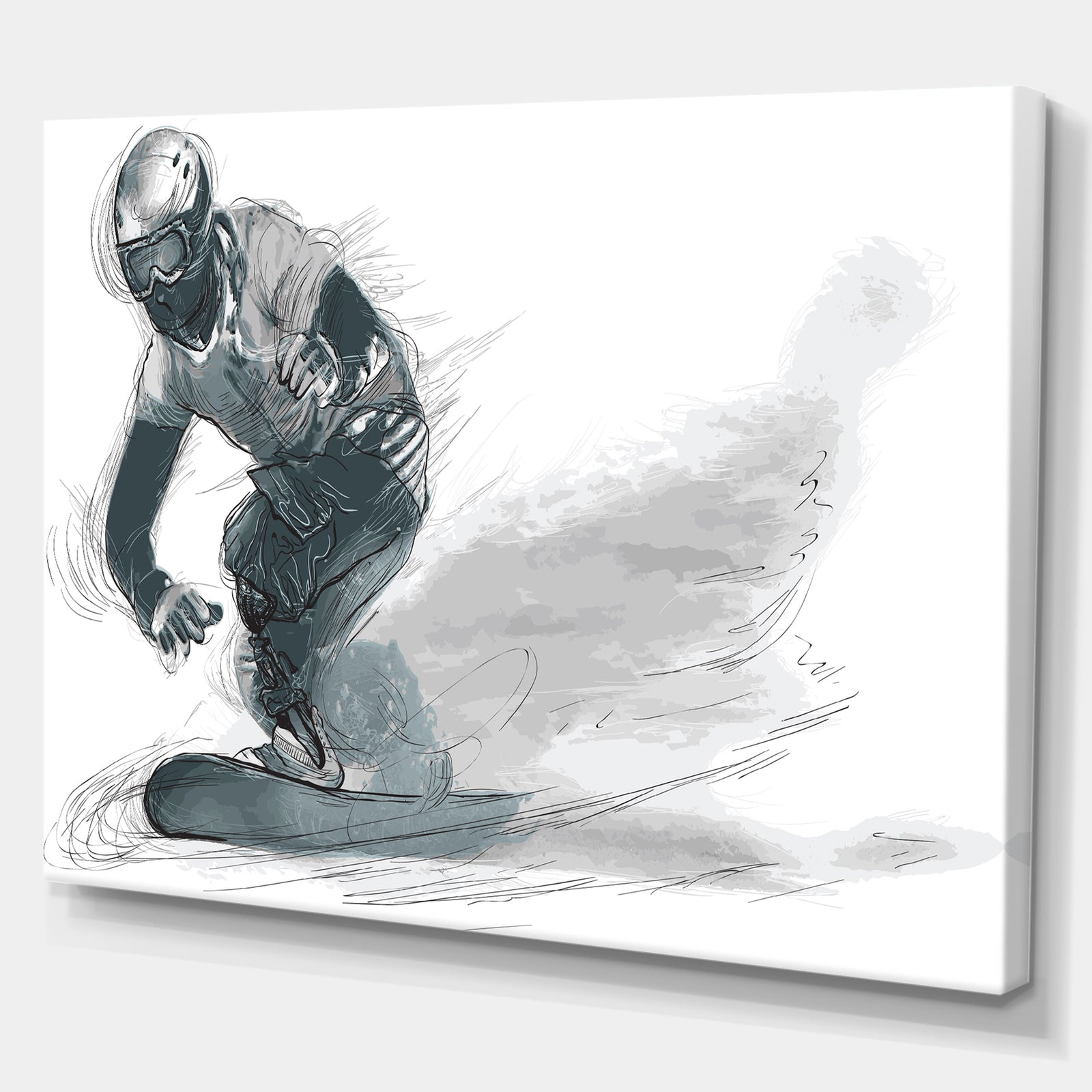 Athletes in Snowboarding - People Painting Print on Wrapped Canvas