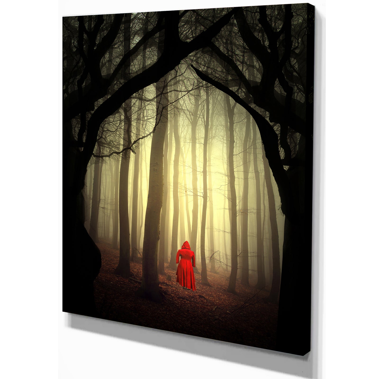 Woman in the enchanted forest - Forest People Photographic on wrapped Canvas