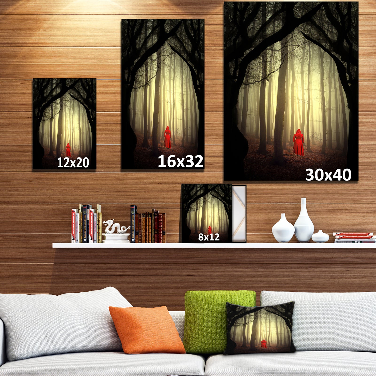 Woman in the enchanted forest - Forest People Photographic on wrapped Canvas