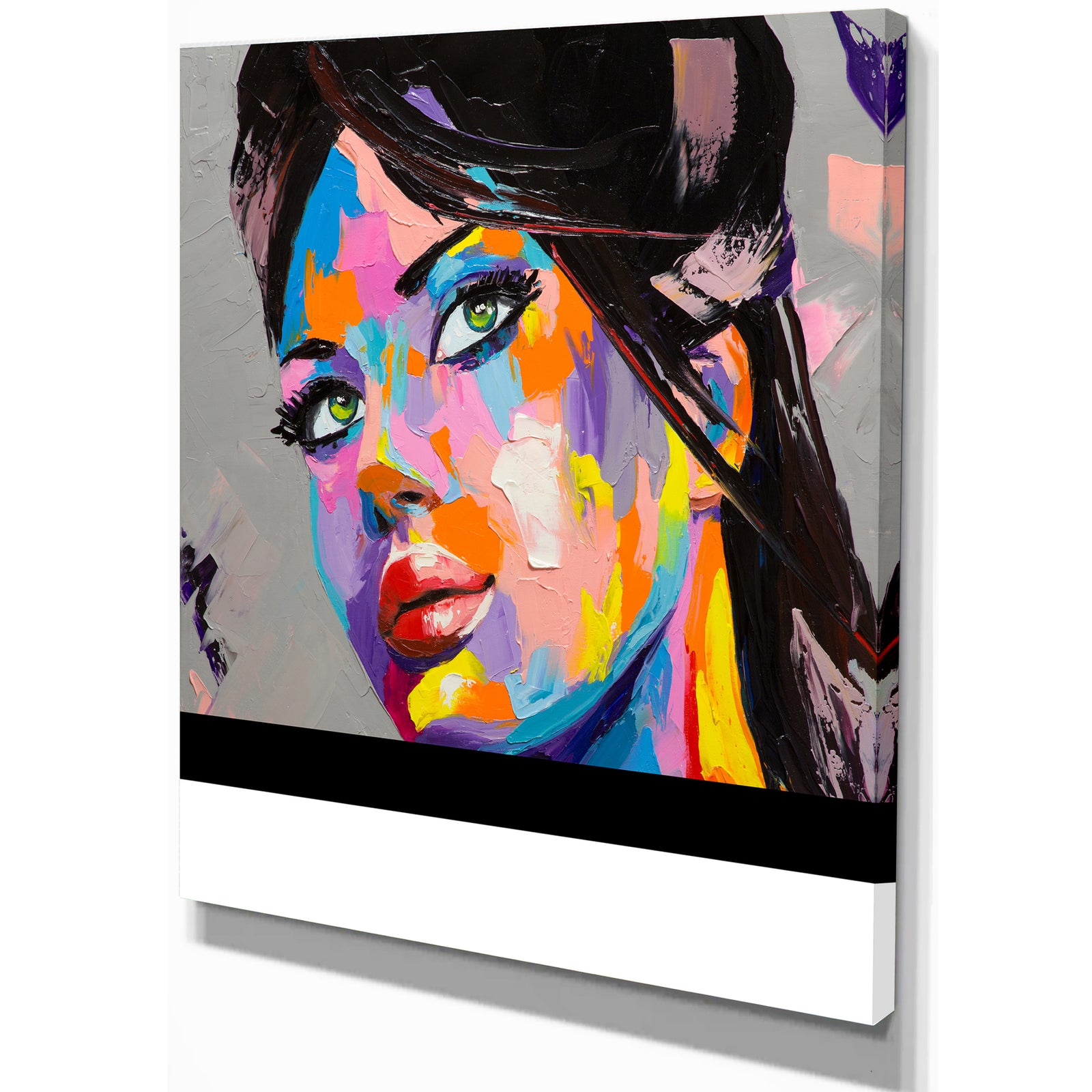 Woman Portrait Emotion - Glamour Painting Print on Wrapped Canvas
