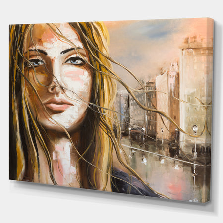 Woman Portrait I Want it All - Glamour Painting Print on Wrapped Canvas