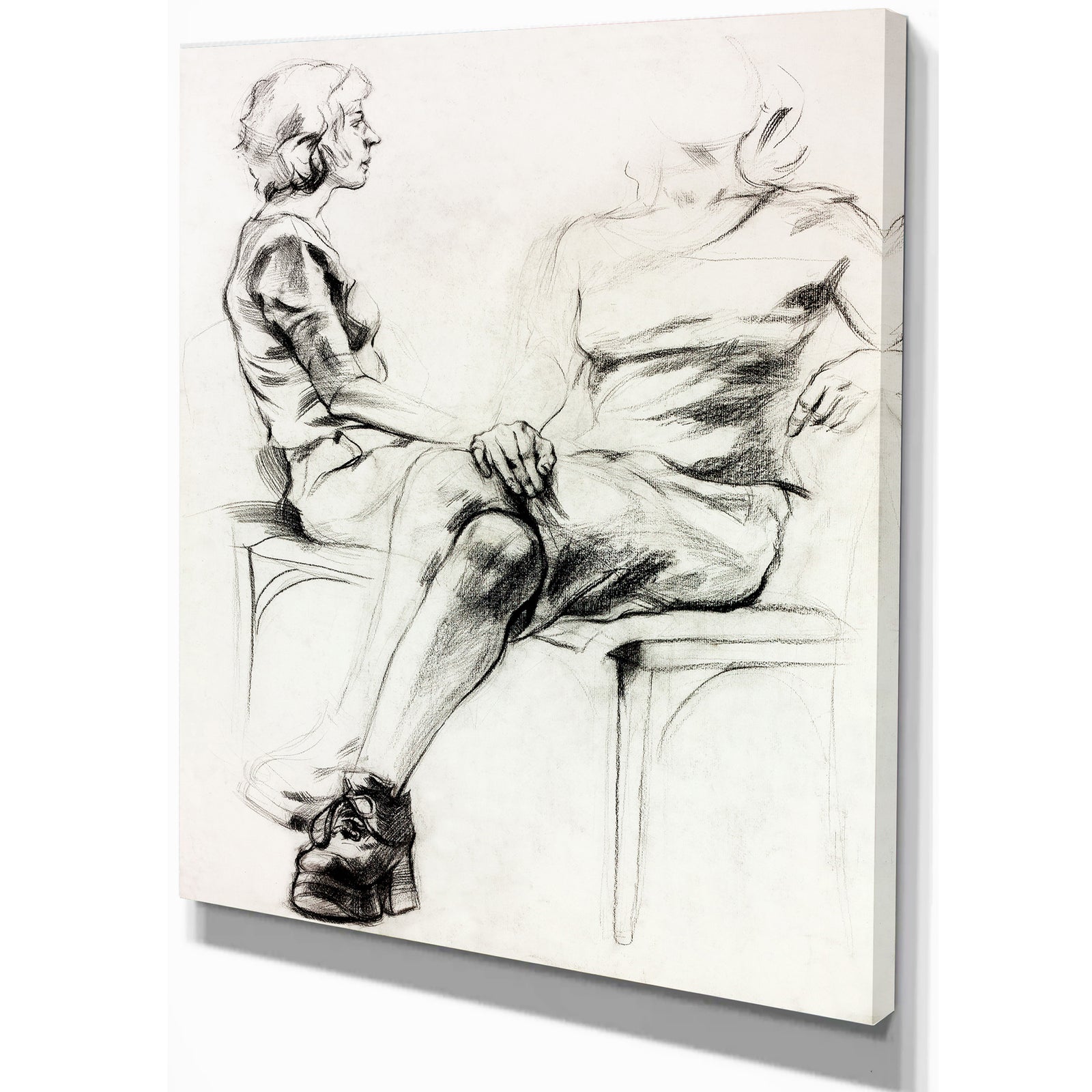 Woman sketch - Glamour Painting Print on Wrapped Canvas