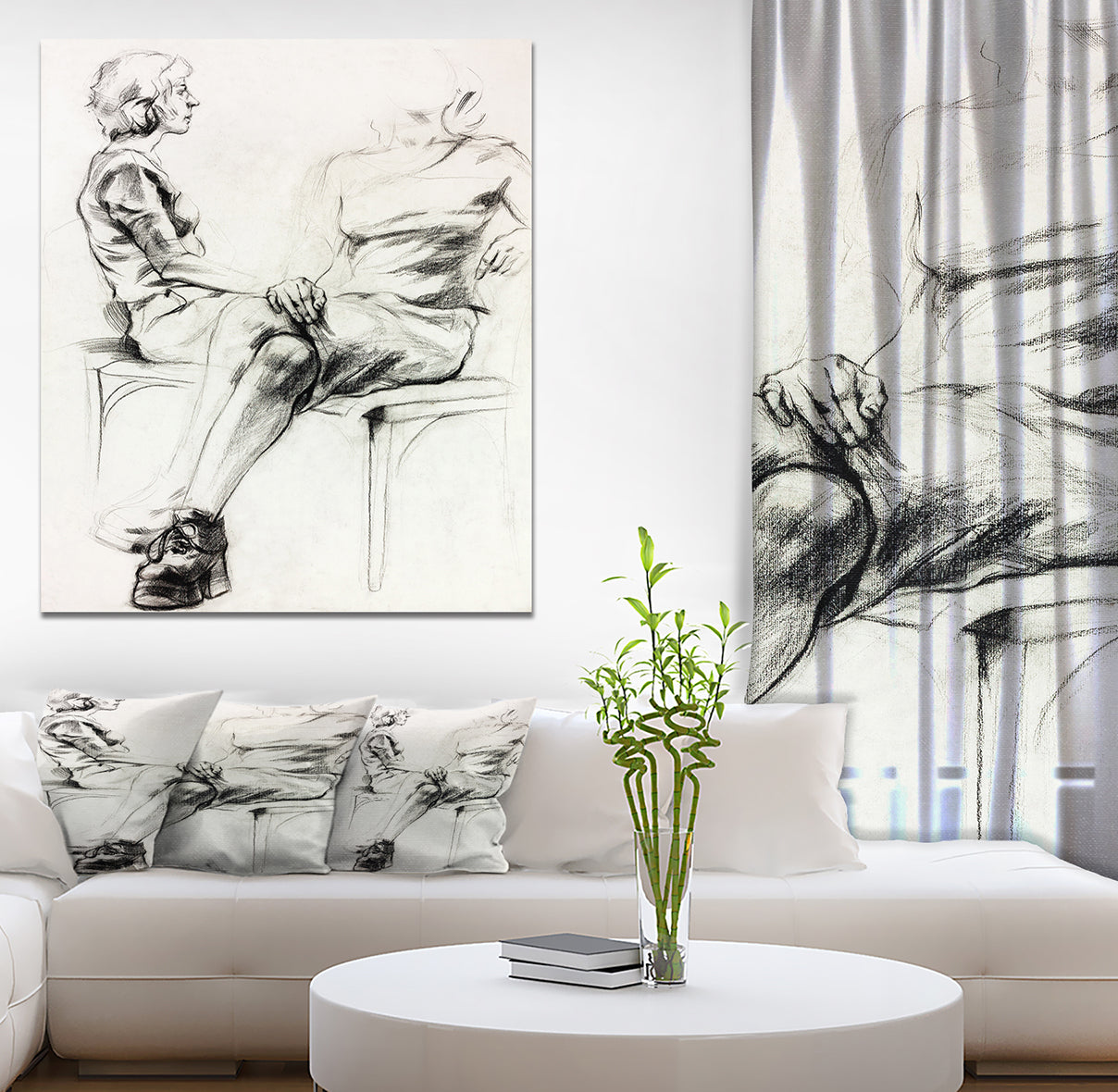 Woman sketch - Glamour Painting Print on Wrapped Canvas