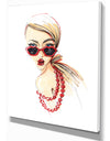 Beautiful girls send an air kiss - Glamour Painting Print on Wrapped Canvas