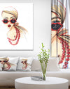 Beautiful girls send an air kiss - Glamour Painting Print on Wrapped Canvas