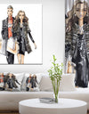 Couples Waking Along side - Glamour Painting Print on Wrapped Canvas