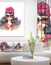 Portrait of Trendy Girl in Sunglasses - Glamour Painting Print on Wrapped Canvas