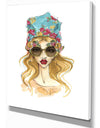 Trendy Girl in Sunglasses - Glamour Painting Print on Wrapped Canvas