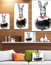 Girl in Bunny Costume - Glamour Painting Print on Wrapped Canvas