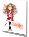 Fashionable teenage girl - Glamour Painting Print on Wrapped Canvas