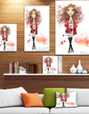 Fashionable teenage girl - Glamour Painting Print on Wrapped Canvas