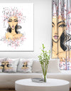 Young Girl in Flowers - Glamour Painting Print on Wrapped Canvas