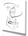 Fashion Woman in Vector Sketch - Glamour Painting Print on Wrapped Canvas