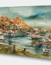 Port on the Mediterranean Sea - Sea & Shore Painting Print on Wrapped Canvas