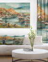 Port on the Mediterranean Sea - Sea & Shore Painting Print on Wrapped Canvas