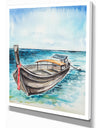 Fishing Boat in Marine Landscape - Sea & Shore Painting Print on Wrapped Canvas