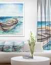 Fishing Boat in Marine Landscape - Sea & Shore Painting Print on Wrapped Canvas