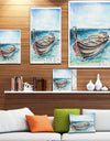 Fishing Boat in Marine Landscape - Sea & Shore Painting Print on Wrapped Canvas