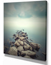 Rocks in Misty - Landscapes Sea & Shore Photographic on wrapped Canvas