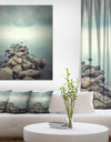 Rocks in Misty - Landscapes Sea & Shore Photographic on wrapped Canvas