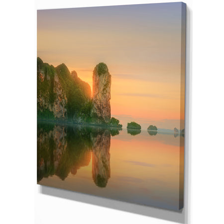Sunset in Colorful Sky - Landscapes Sea & Shore Photographic on wrapped Canvas