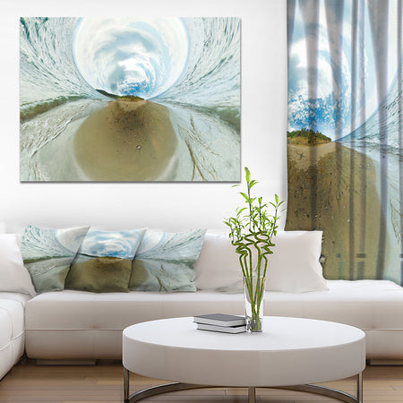 Lake Baikal Beach Rock Panorama - Lake Sea & Shore Photographic on wrapped Canvas