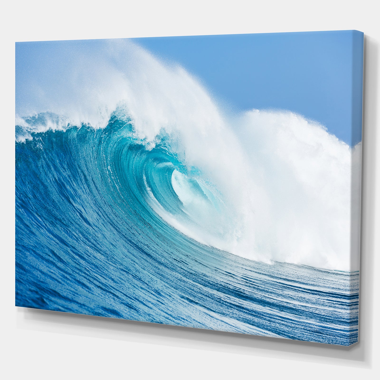 Blue Ocean Wave - Sea & Shore Photography on wrapped Canvas
