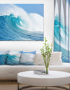 Blue Ocean Wave - Sea & Shore Photography on wrapped Canvas