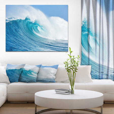 Blue Ocean Wave - Sea & Shore Photography on wrapped Canvas