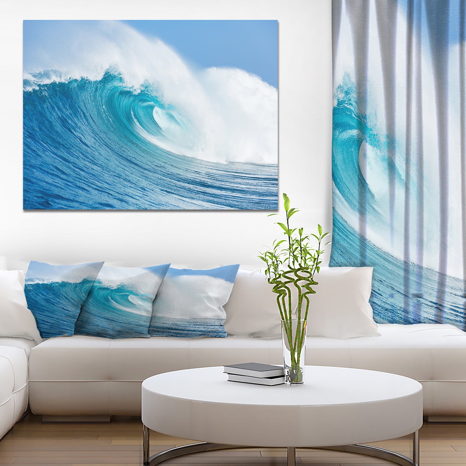 Blue Ocean Wave - Sea & Shore Photography on wrapped Canvas