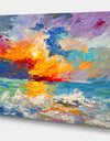 Sunset on the Horizon - Sea & Shore Painting Print on Wrapped Canvas