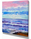 Colorful Blue Sunset - Sea & Shore Painting Print on Wrapped Canvas