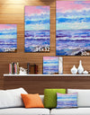 Colorful Blue Sunset - Sea & Shore Painting Print on Wrapped Canvas