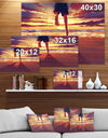 Man feet running in Sunset - People Sea & Shore Photographic on wrapped Canvas