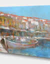 Fishing boat in Croatian Coast - Sea & Shore Painting Print on Wrapped Canvas