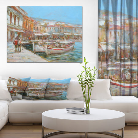 Two Vintage Fishing Boat - Sea & Shore Painting Print on Wrapped Canvas
